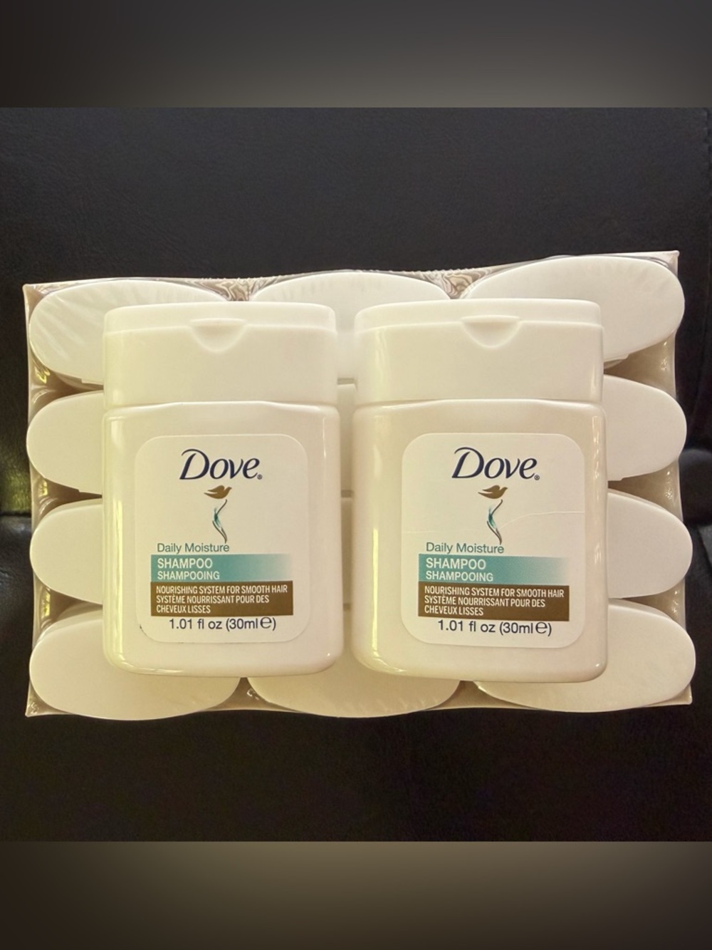 NEW Pack of 12 Dove Daily Moisture Travel Size Shampoo 1.01oz bottles